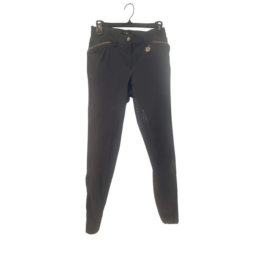 HKM‎ Womens Full Seat Silicone Riding Breeches Gray Equestrian Pants US Size 6